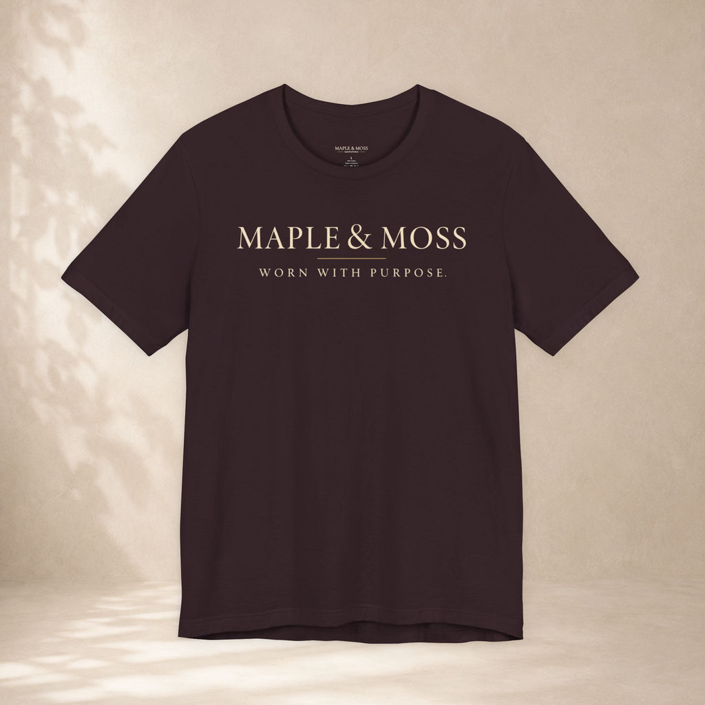 Maple & Moss Shirt | Worn With Purpose Minimalist Inspirational Tee | Unisex Graphic T-Shirt