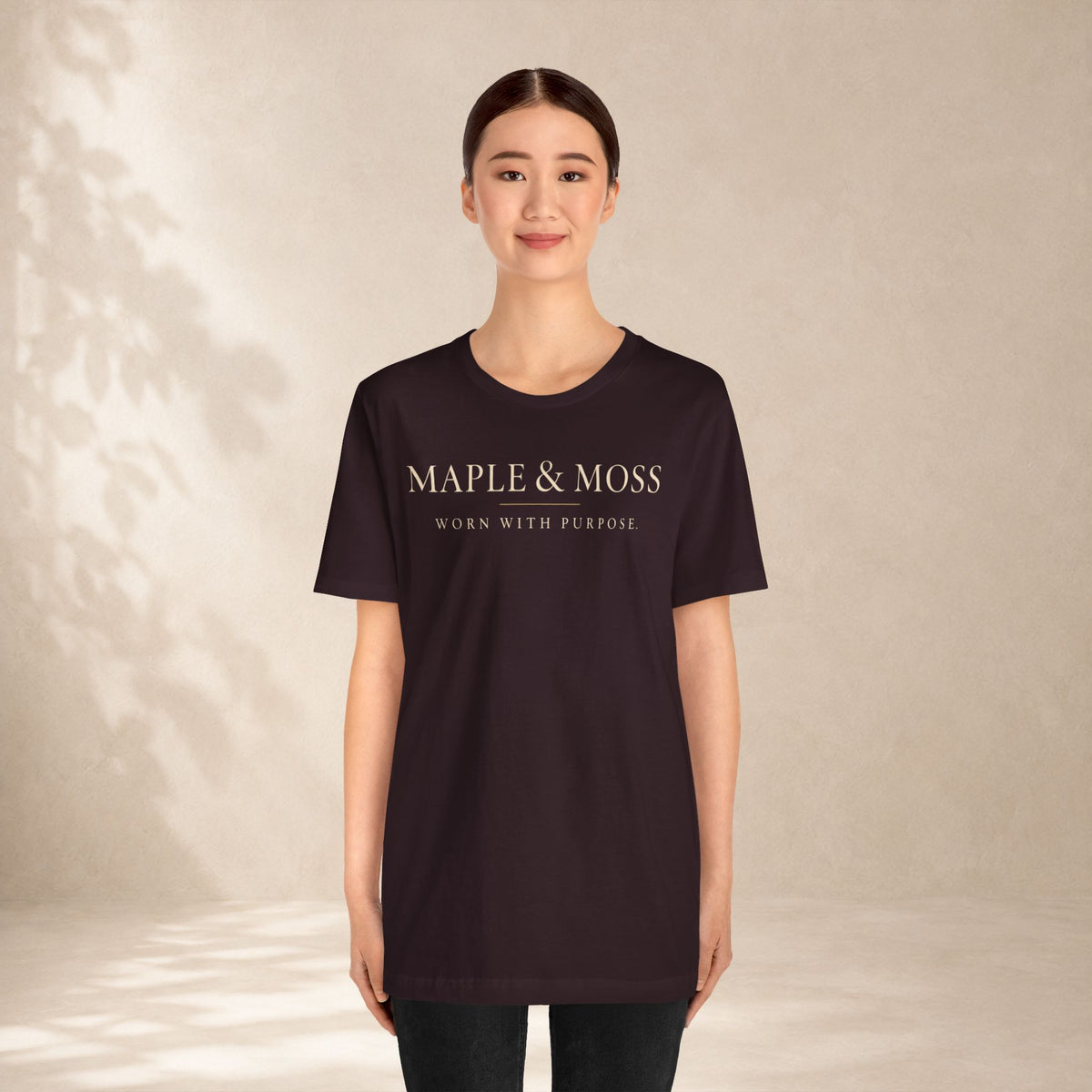 Maple & Moss Shirt | Worn With Purpose Minimalist Inspirational Tee | Unisex Graphic T-Shirt