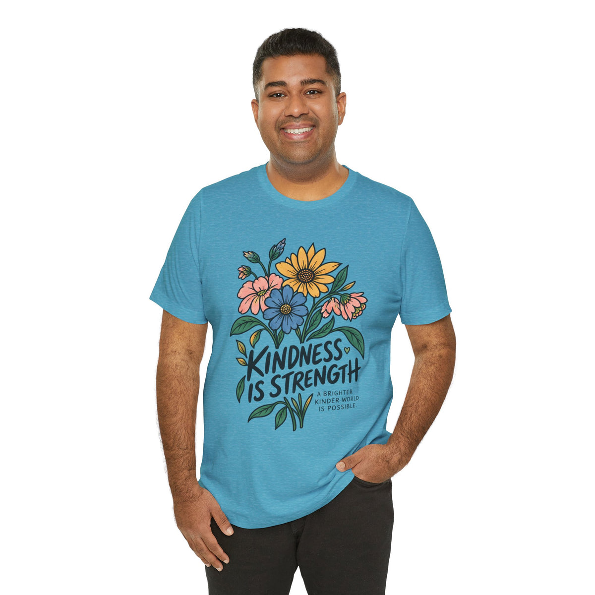 Kindness Is Strength Shirt — Floral Inspirational Graphic Tee | Positive Kindness T-Shirt