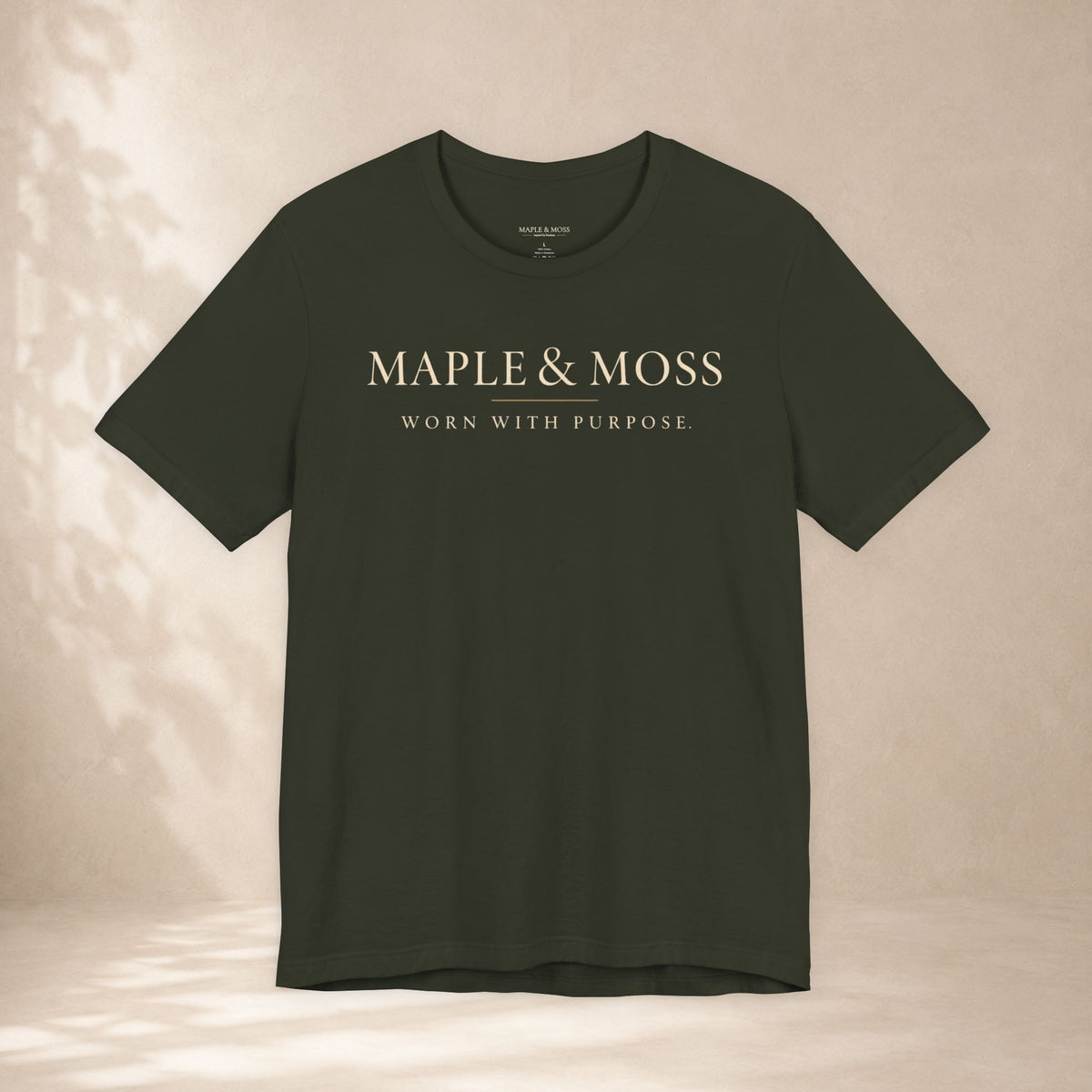 Maple & Moss Shirt | Worn With Purpose Minimalist Inspirational Tee | Unisex Graphic T-Shirt
