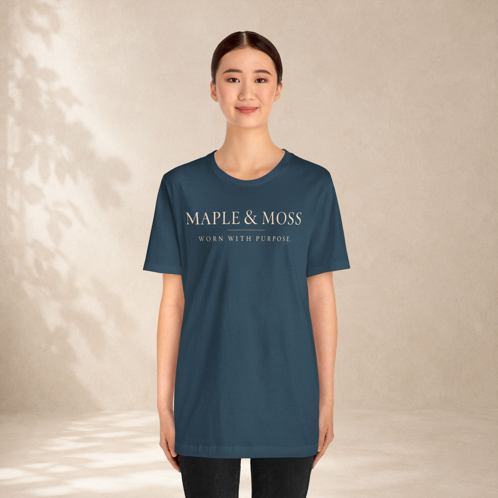Maple & Moss Shirt | Worn With Purpose Minimalist Inspirational Tee | Unisex Graphic T-Shirt