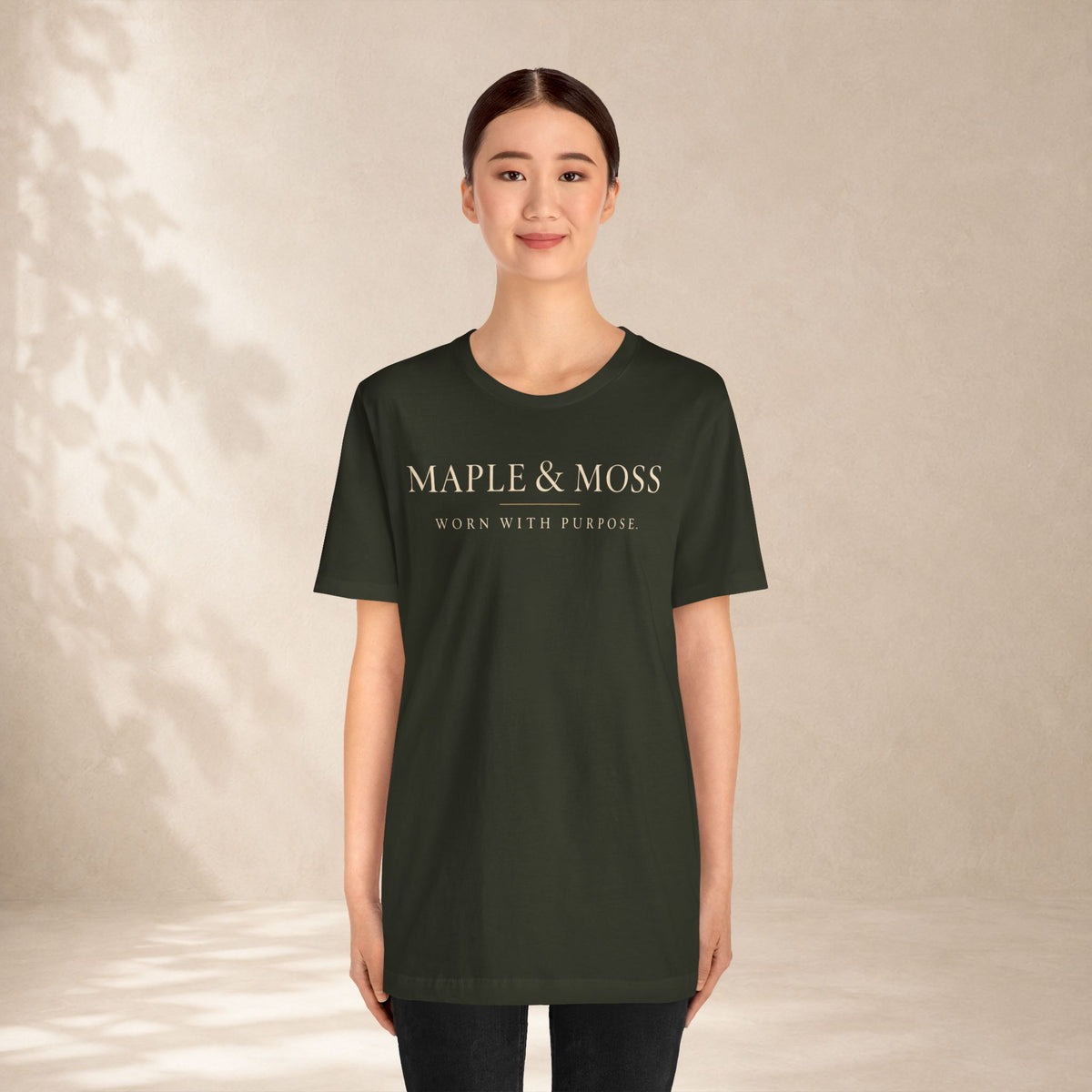 Maple & Moss Shirt | Worn With Purpose Minimalist Inspirational Tee | Unisex Graphic T-Shirt