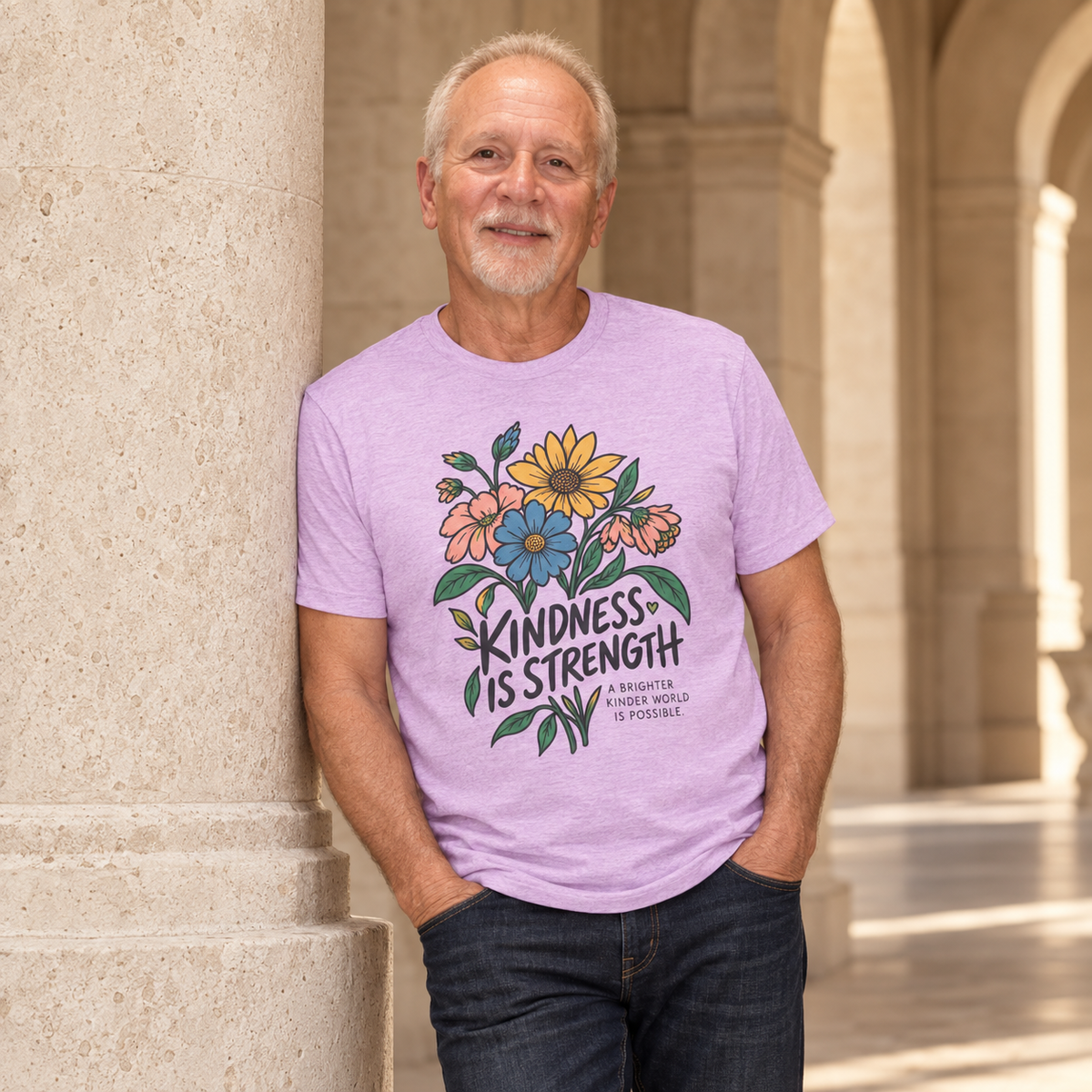 Kindness Is Strength Shirt — Floral Inspirational Graphic Tee | Positive Kindness T-Shirt