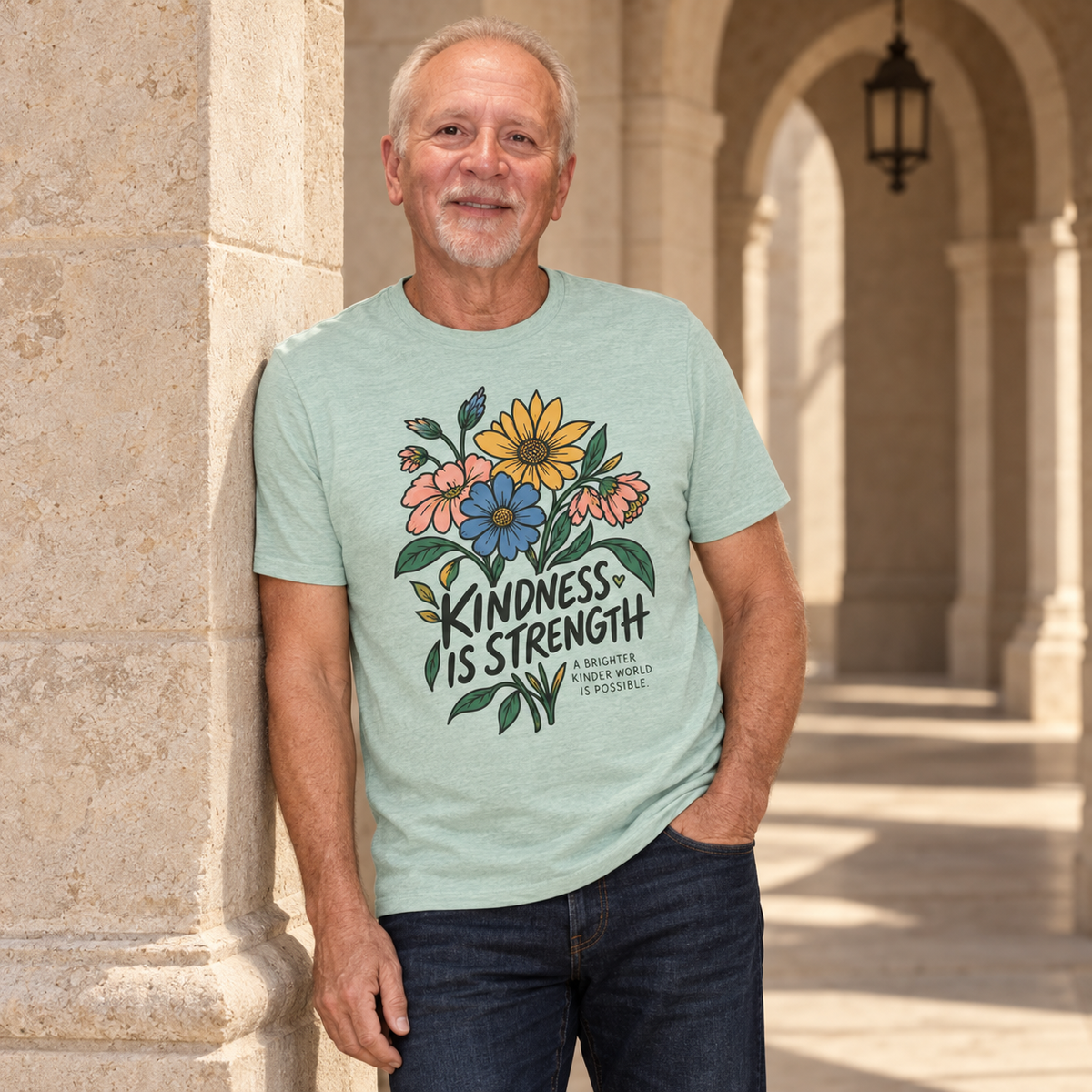 Kindness Is Strength Shirt — Floral Inspirational Graphic Tee | Positive Kindness T-Shirt