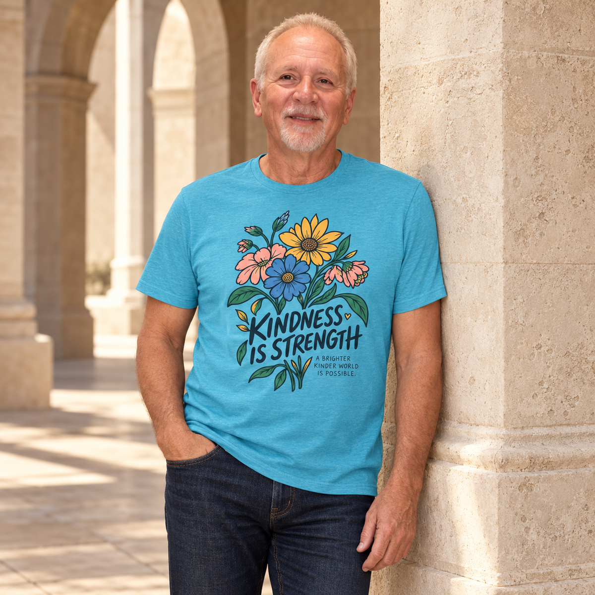 Kindness Is Strength Shirt — Floral Inspirational Graphic Tee | Positive Kindness T-Shirt