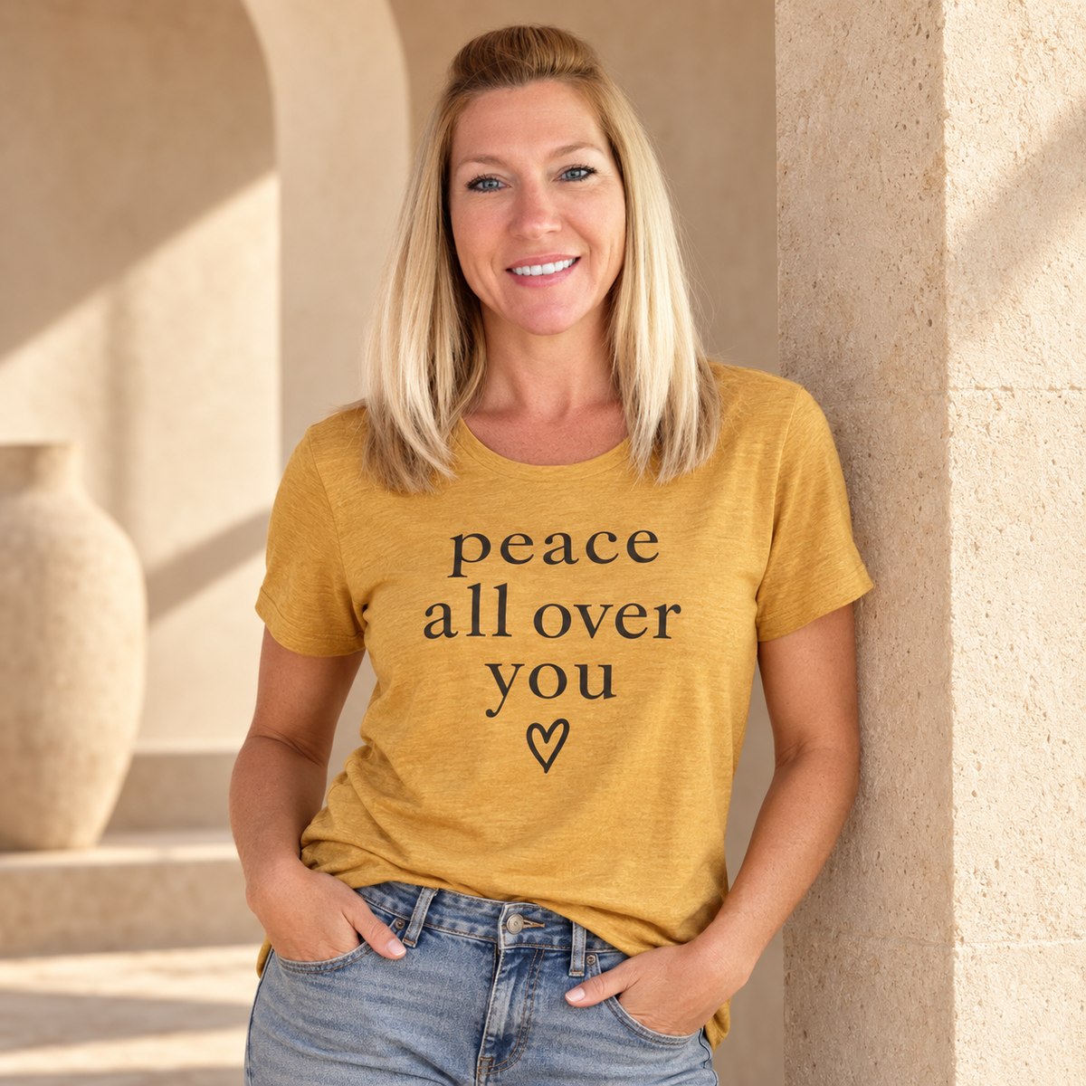 Peace All Over You Shirt | Minimalist Positive Message Tee | Inspirational Graphic T-Shirt | Peace Shirt | Meaningful Gift