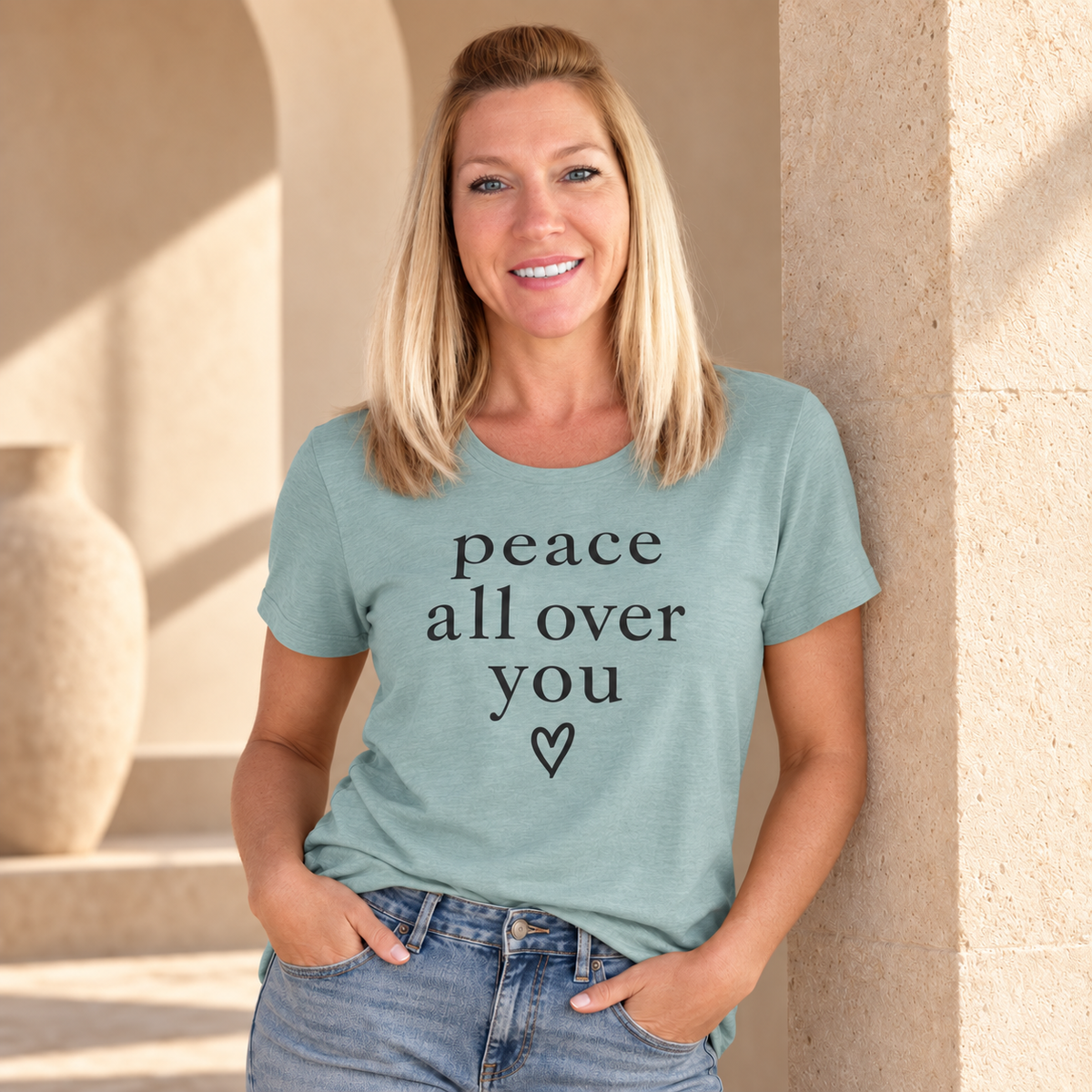 Peace All Over You Shirt | Minimalist Positive Message Tee | Inspirational Graphic T-Shirt | Peace Shirt | Meaningful Gift