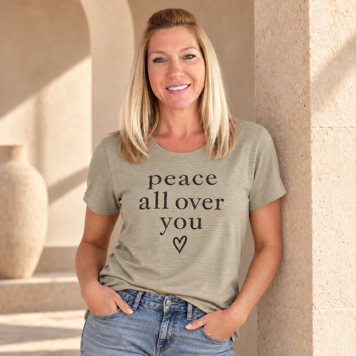 Peace All Over You Shirt | Minimalist Positive Message Tee | Inspirational Graphic T-Shirt | Peace Shirt | Meaningful Gift