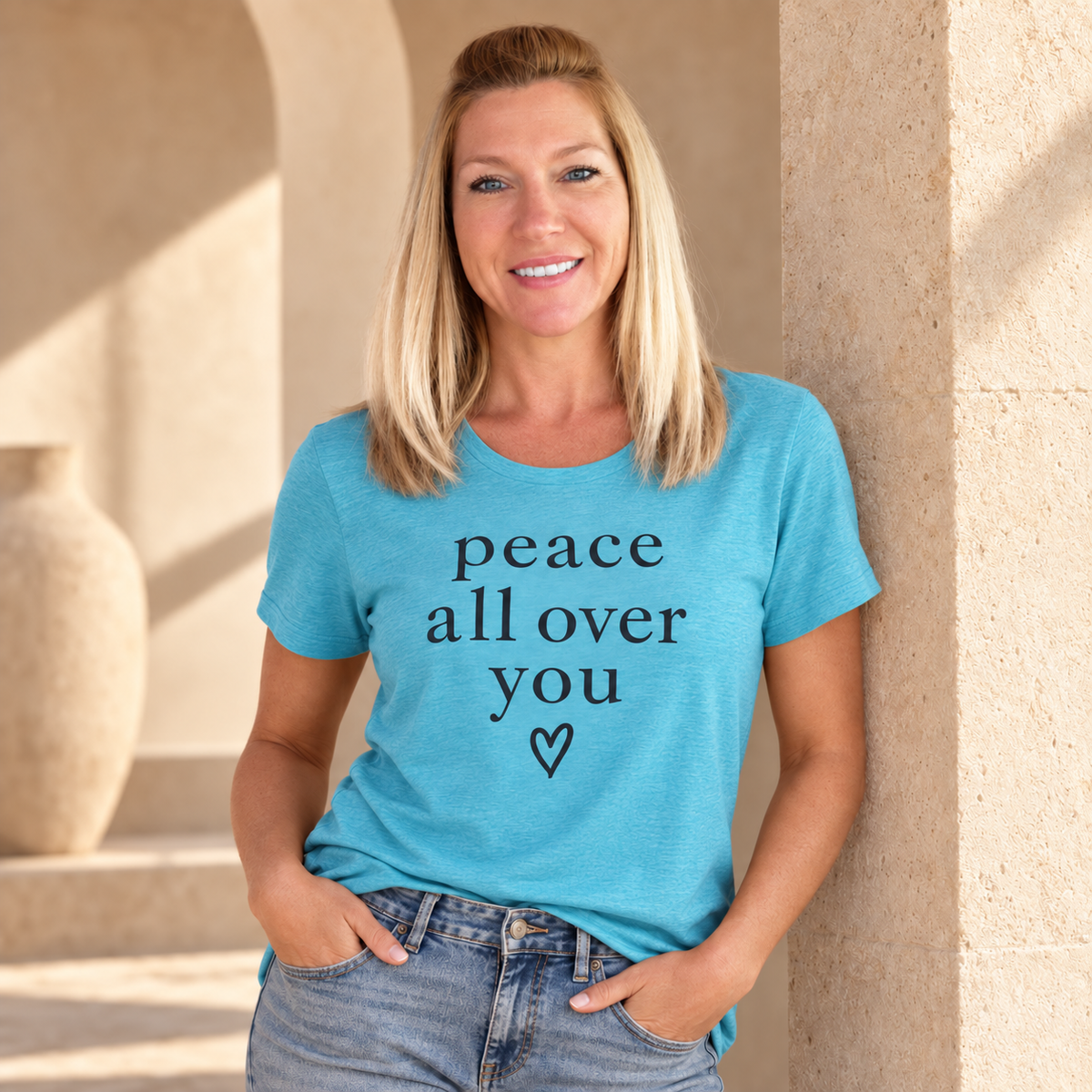 Peace All Over You Shirt | Minimalist Positive Message Tee | Inspirational Graphic T-Shirt | Peace Shirt | Meaningful Gift