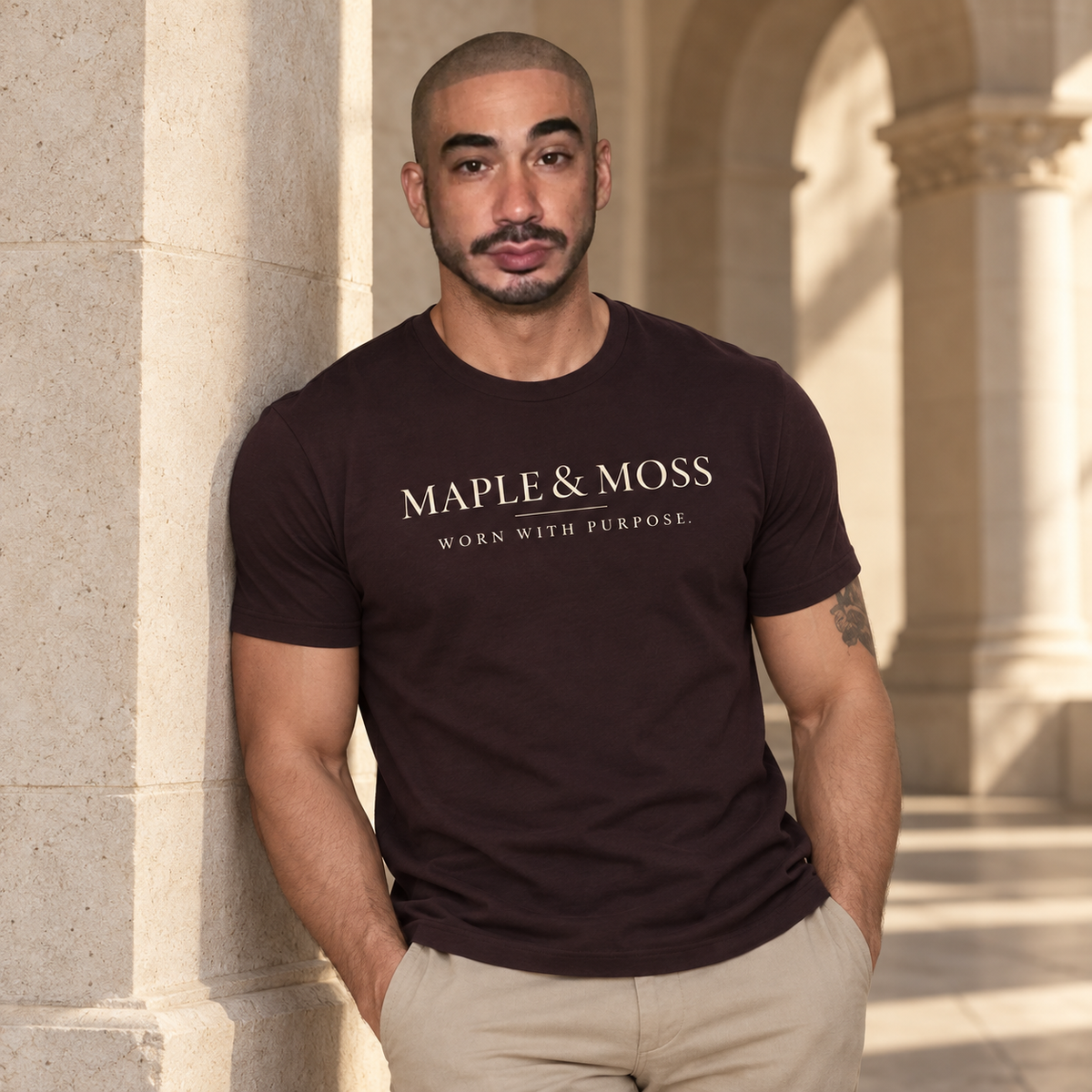 Maple & Moss Shirt | Worn With Purpose Minimalist Inspirational Tee | Unisex Graphic T-Shirt
