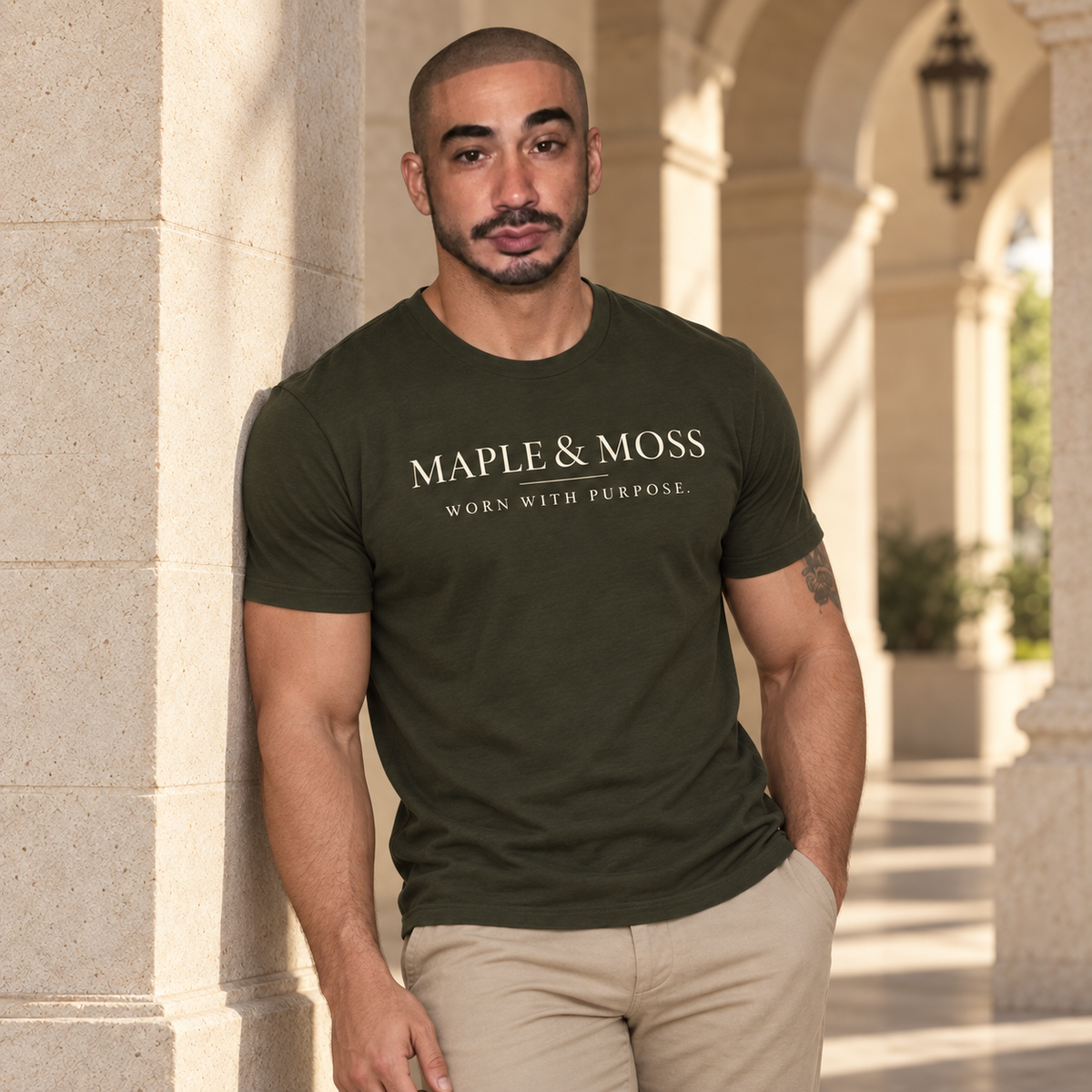 Maple & Moss Shirt | Worn With Purpose Minimalist Inspirational Tee | Unisex Graphic T-Shirt