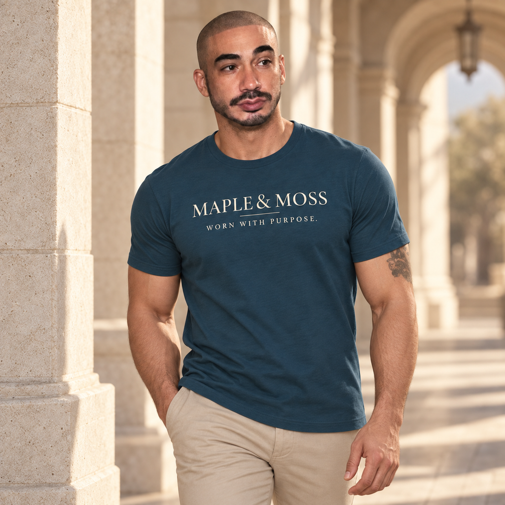 Maple & Moss Shirt | Worn With Purpose Minimalist Inspirational Tee | Unisex Graphic T-Shirt