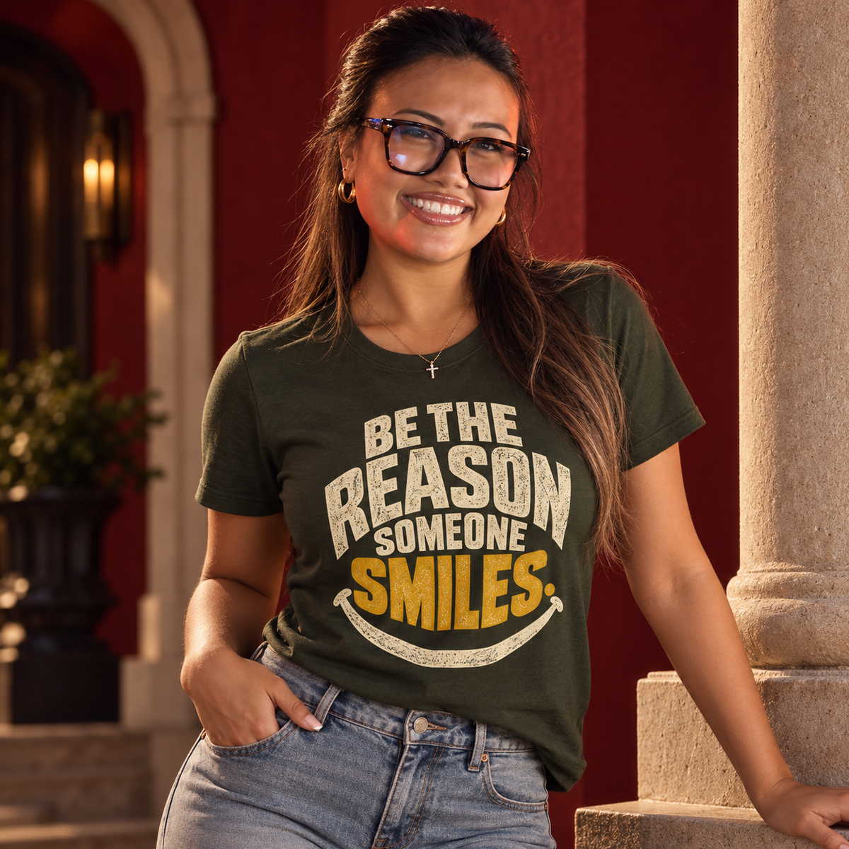 Be the Reason Someone Smiles Shirt — Vintage Kindness Graphic Tee