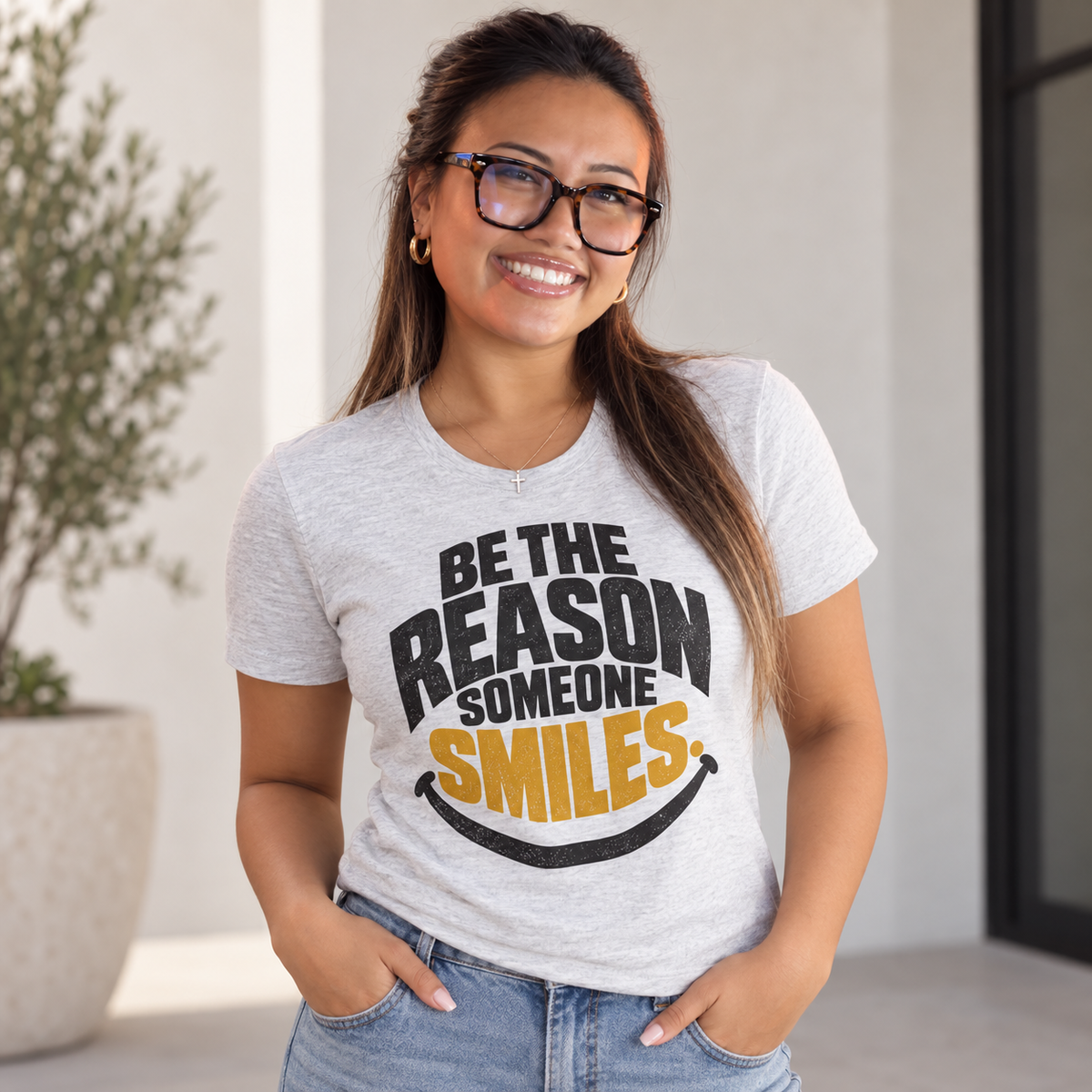Be the Reason Someone Smiles Shirt — Vintage Kindness Graphic Tee