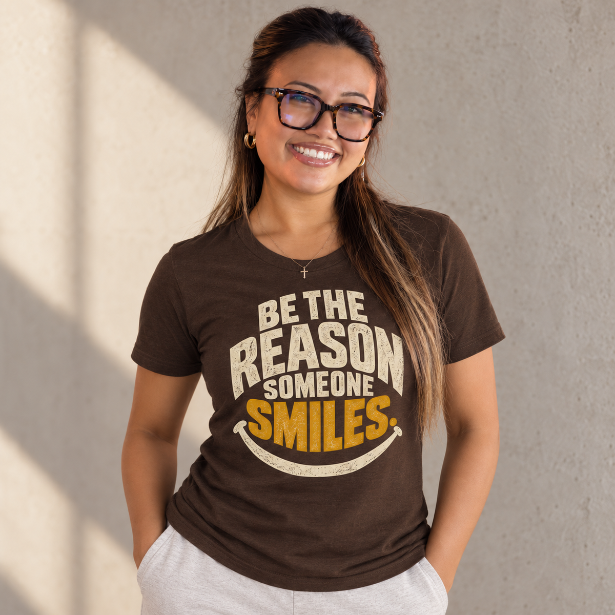 Be the Reason Someone Smiles Shirt — Vintage Kindness Graphic Tee