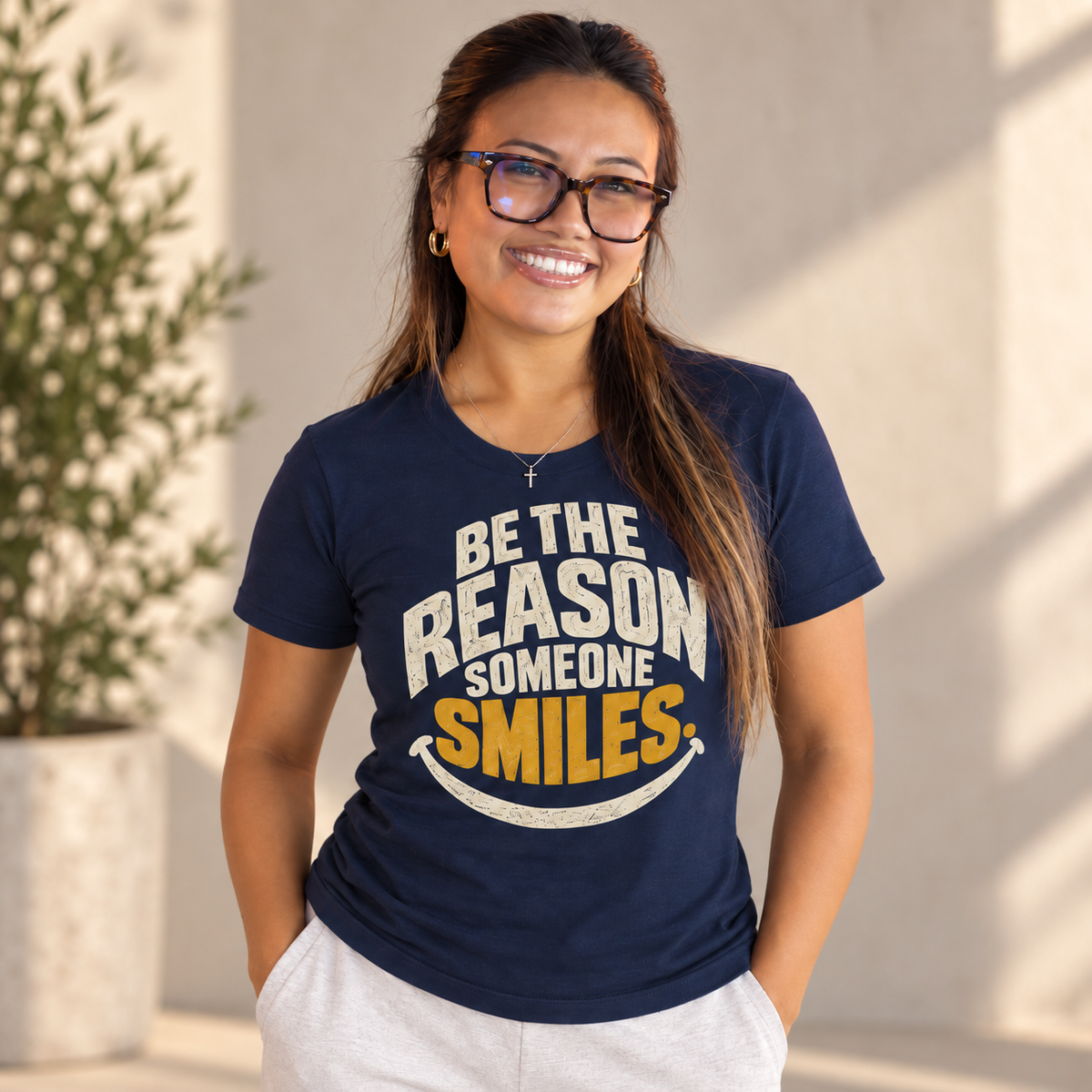 Be the Reason Someone Smiles Shirt — Vintage Kindness Graphic Tee